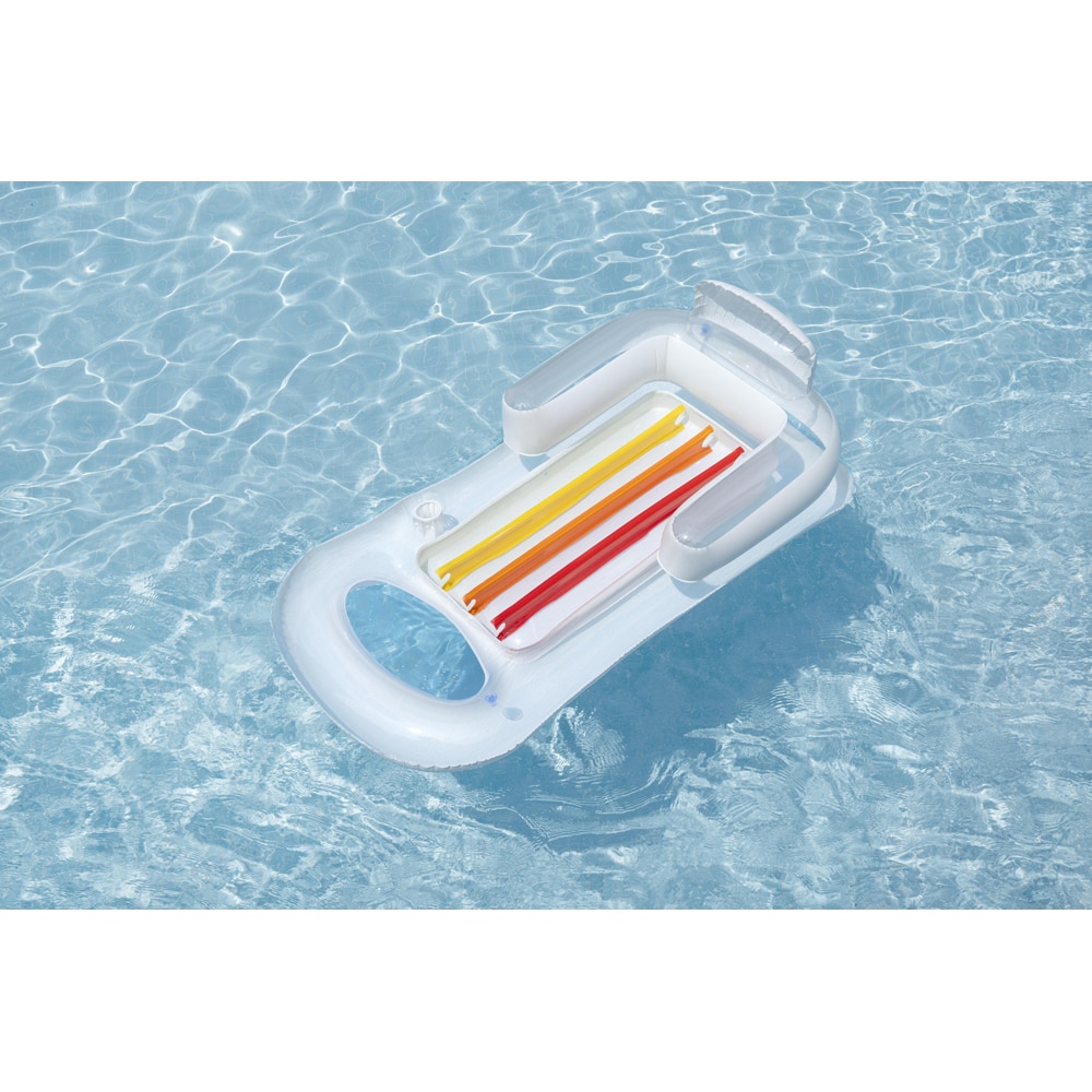 Sezlong gonflabil cu spatar BESTWAY, 150 x 77 x 50 cm, 1 persoana, capacitate maxima 100 kg, multicolor, 1 buc