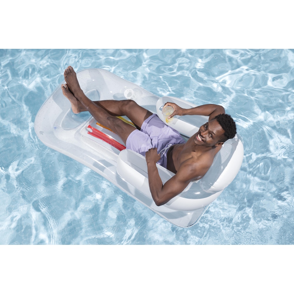 Sezlong gonflabil cu spatar BESTWAY, 150 x 77 x 50 cm, 1 persoana, capacitate maxima 100 kg, multicolor, 1 buc