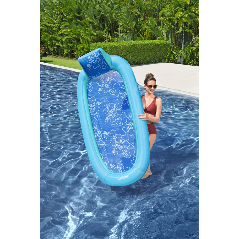 Saltea gonflabila BESTWAY, 188 x 98 x 38 cm, capacitate maxima 140 kg, cu perna si suport pahar, albastru