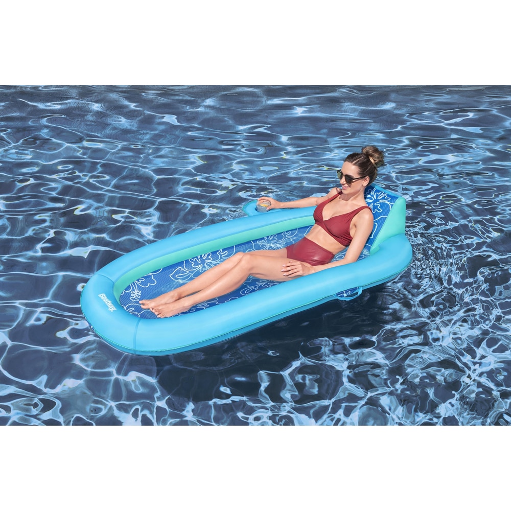 Saltea gonflabila BESTWAY, 188 x 98 x 38 cm, capacitate maxima 140 kg, cu perna si suport pahar, albastru