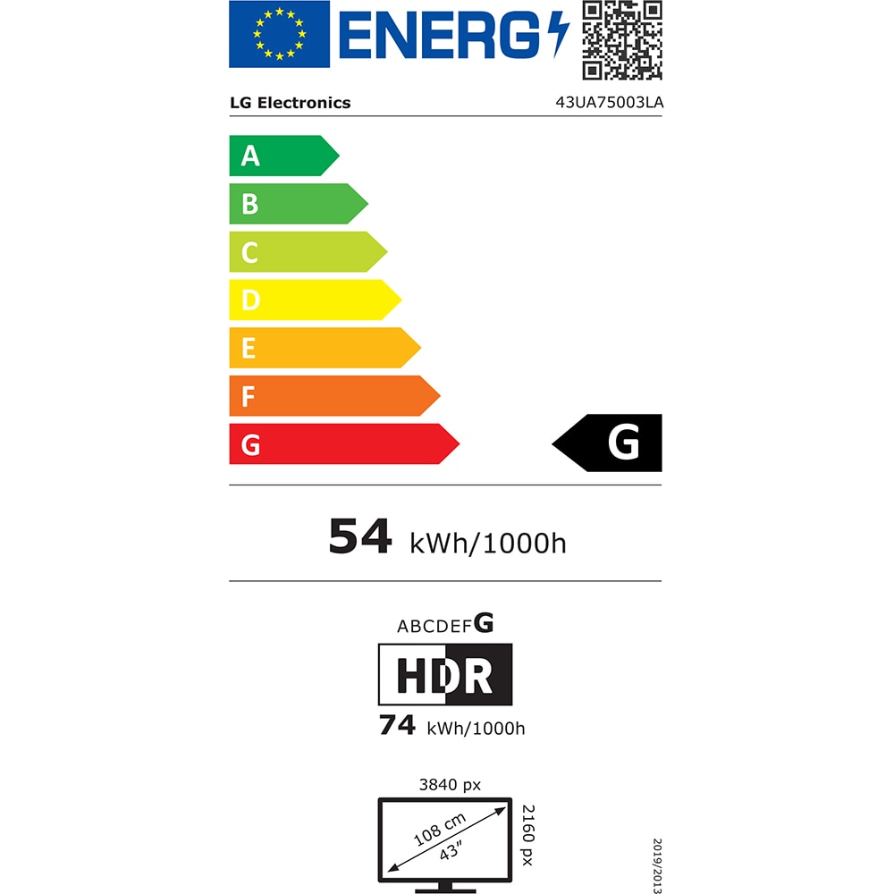 Televizor LED Smart LG 43UA75003LA, Ultra HD 4K, HDR, 108cm