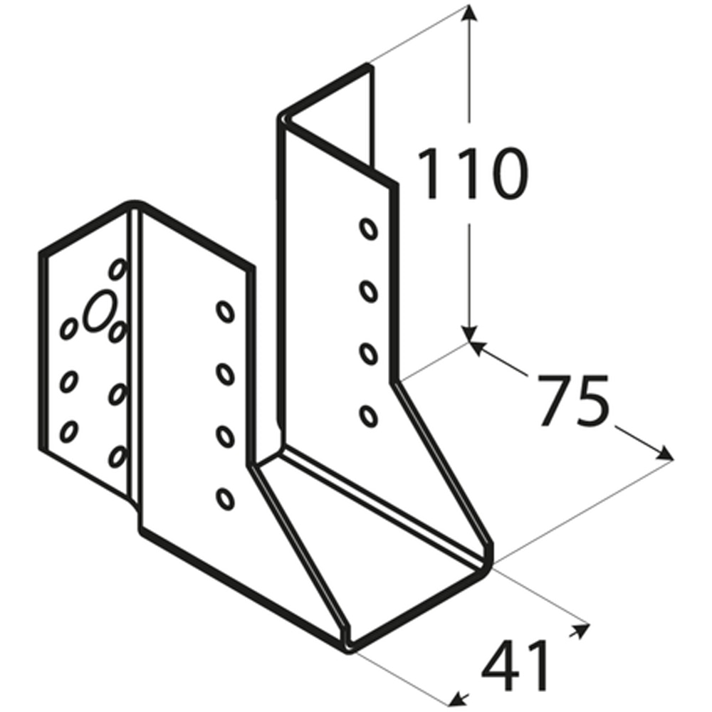 Papuc grinda tip A DMX WB5, 41 x 110 x 75 mm, grosime 2 mm