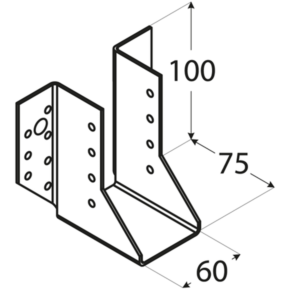 Papuc grinda tip A DMX WB14, 60 x 100 x 75 mm, grosime 2 mm