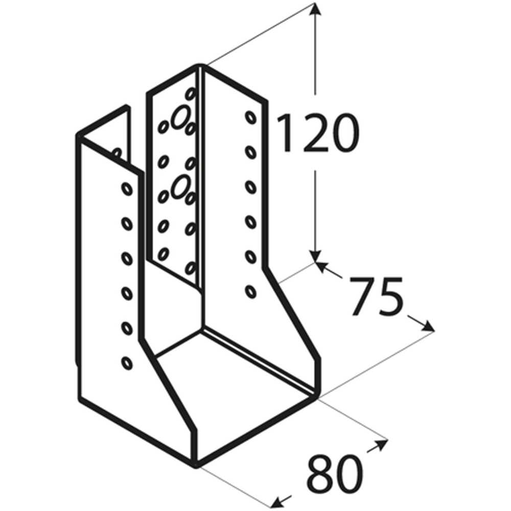 Papuc grinda tip B DMX WBZ26, 80 x 120 mm, grosime 2 mm