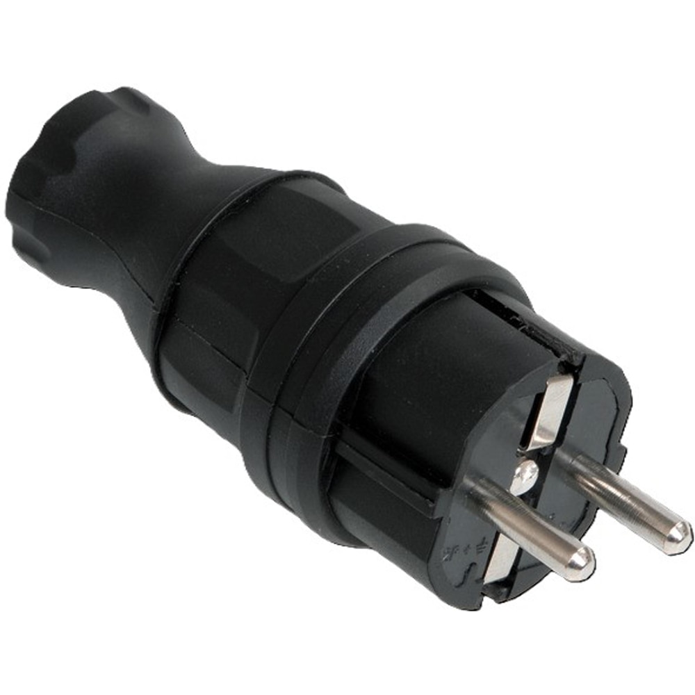 Stecher IEK PKR01-016-2-K02, cauciuc, 3500W, IP40, negru