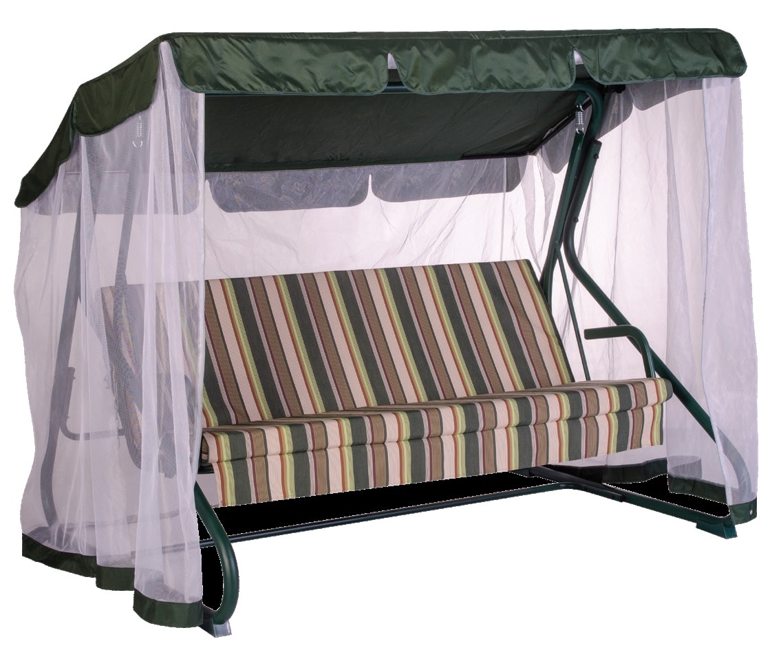 Balansoar de gradina Yamayka, multicolor, otel, 3 locuri, 209 x 133 x 155 cm, sarcina maxima 300 kg, cu functie de pat