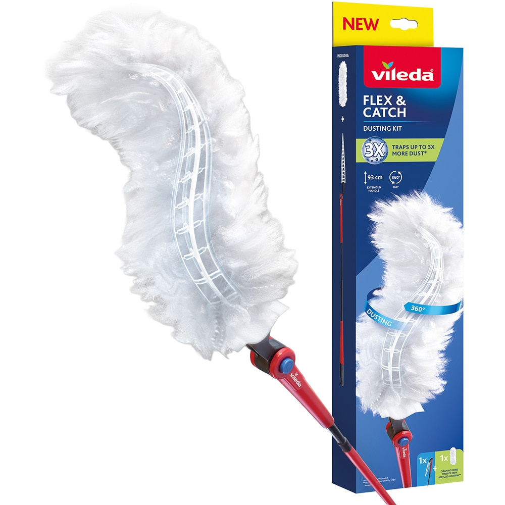 Pamatuf pentru praf VILEDA Flex & Catch, maner lung + 1 rezerva