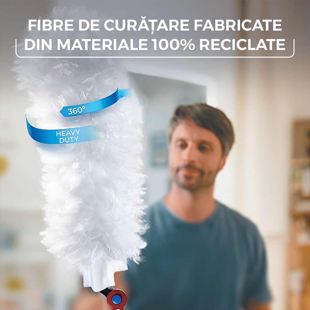 Pamatuf pentru praf VILEDA Flex & Catch, maner lung + 1 rezerva