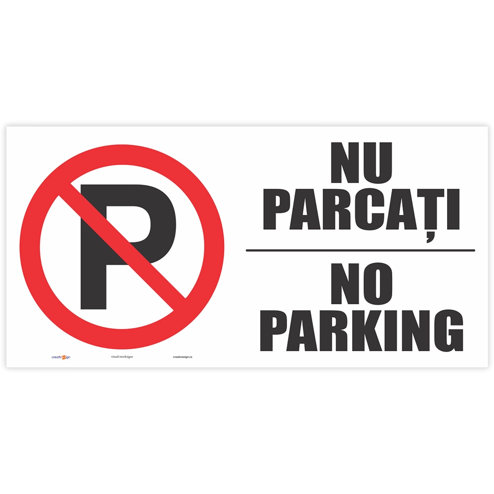 Indicator "Nu Parcati/ No Parking" Creative Sign, 40 x 20 cm