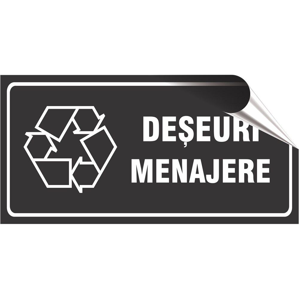 Indicator autocolant "Deseuri Menajere", 20 x 10 cm