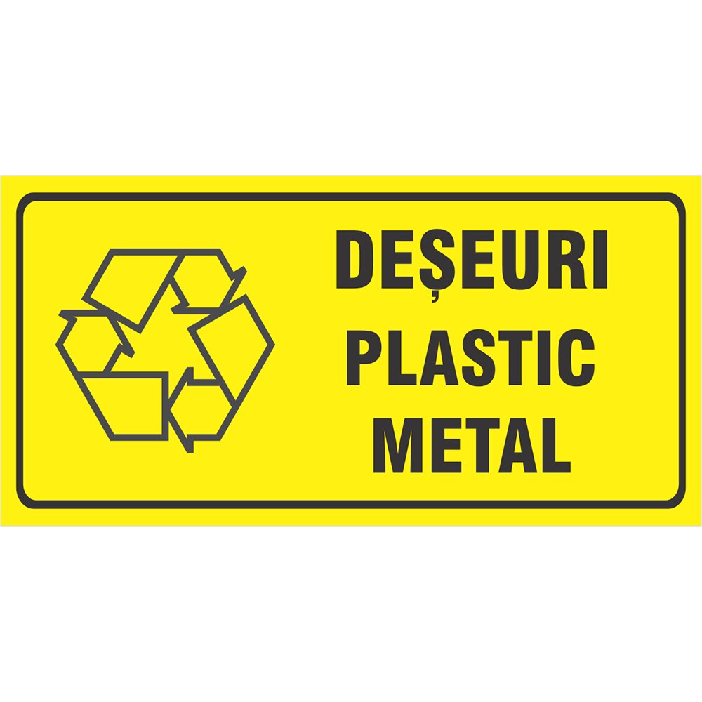 Idicator autocolant "Deseuri Plastic/Metal" Creative Sign, 20 x 10 cm