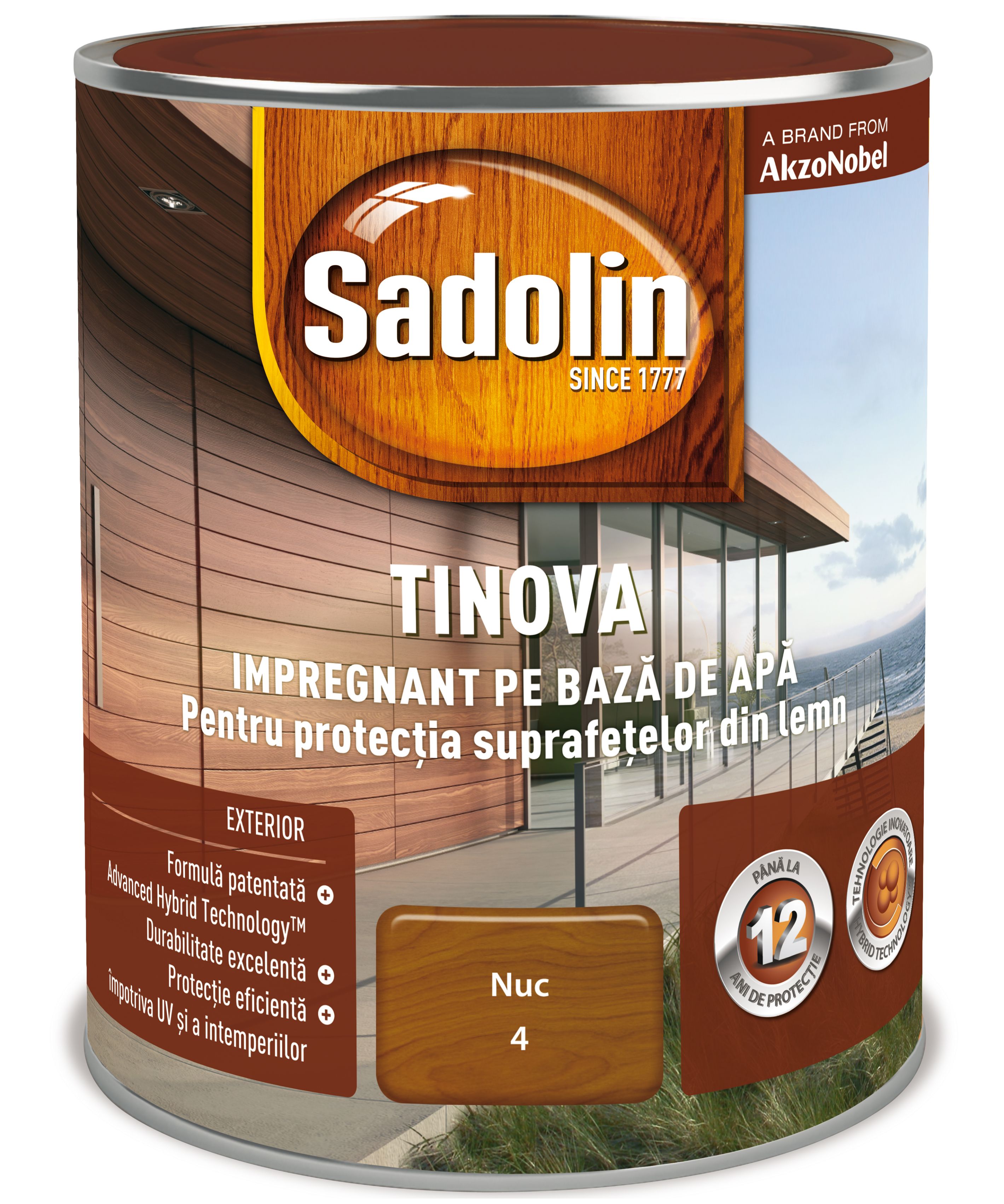 Lazura pentru lemn, nuc, 0.75 l • Sadolin