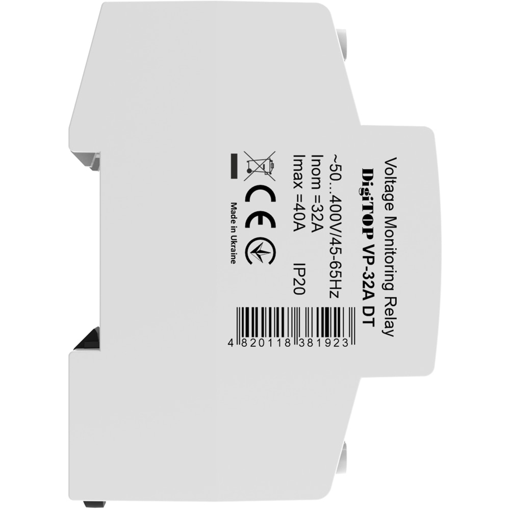 Releu protectie tensiune monofazat DIGITOP VP-32A DT, 32A, 1 secventa, 2P, 230V