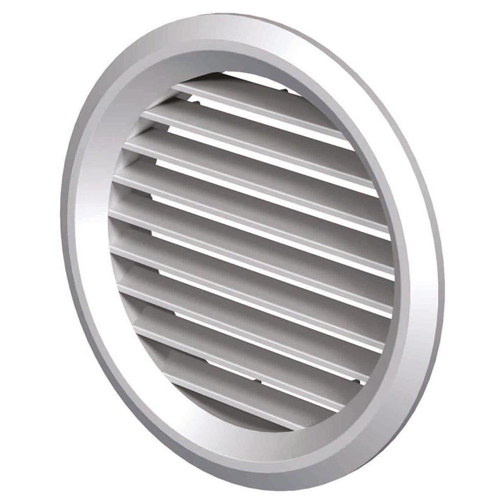 Grila ventilatie rotunda din plastic, 100mm, alb 