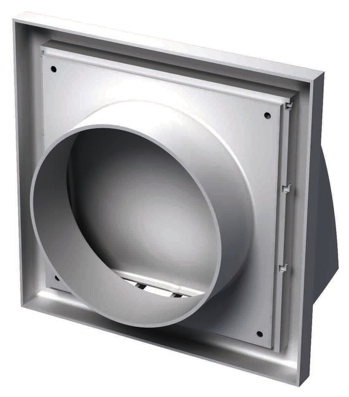 Grila ventilatie din plastic cu clapeta antiretur, 125 mm, alb 