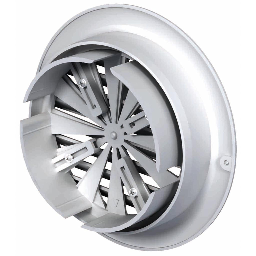 Grila ventilatie rotunda din plastic Vents, 100 -150 mm, alb 