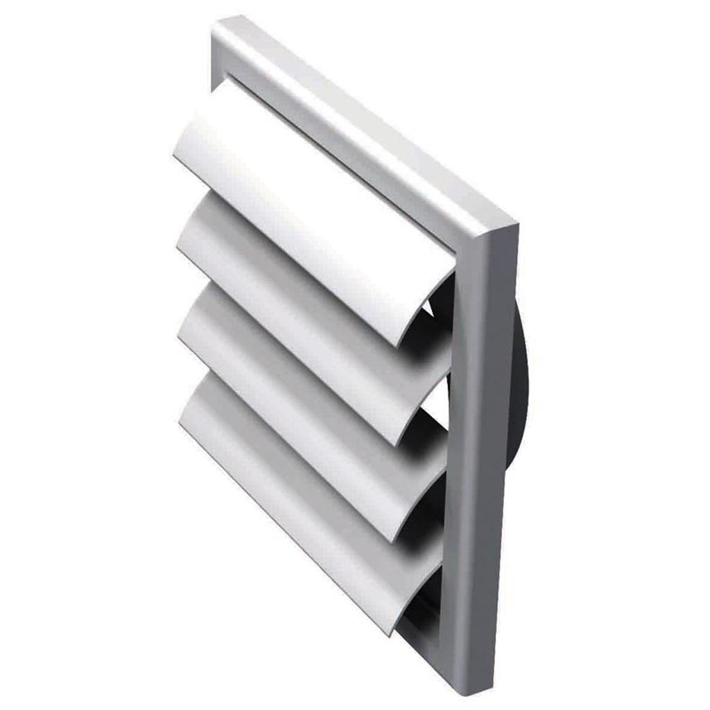 Grila ventilatie din plastic cu jaluzele, 125 mm, alb 