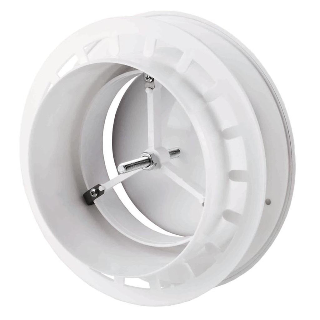 Anemostat cu flansa, 125 mm, culoare alb 