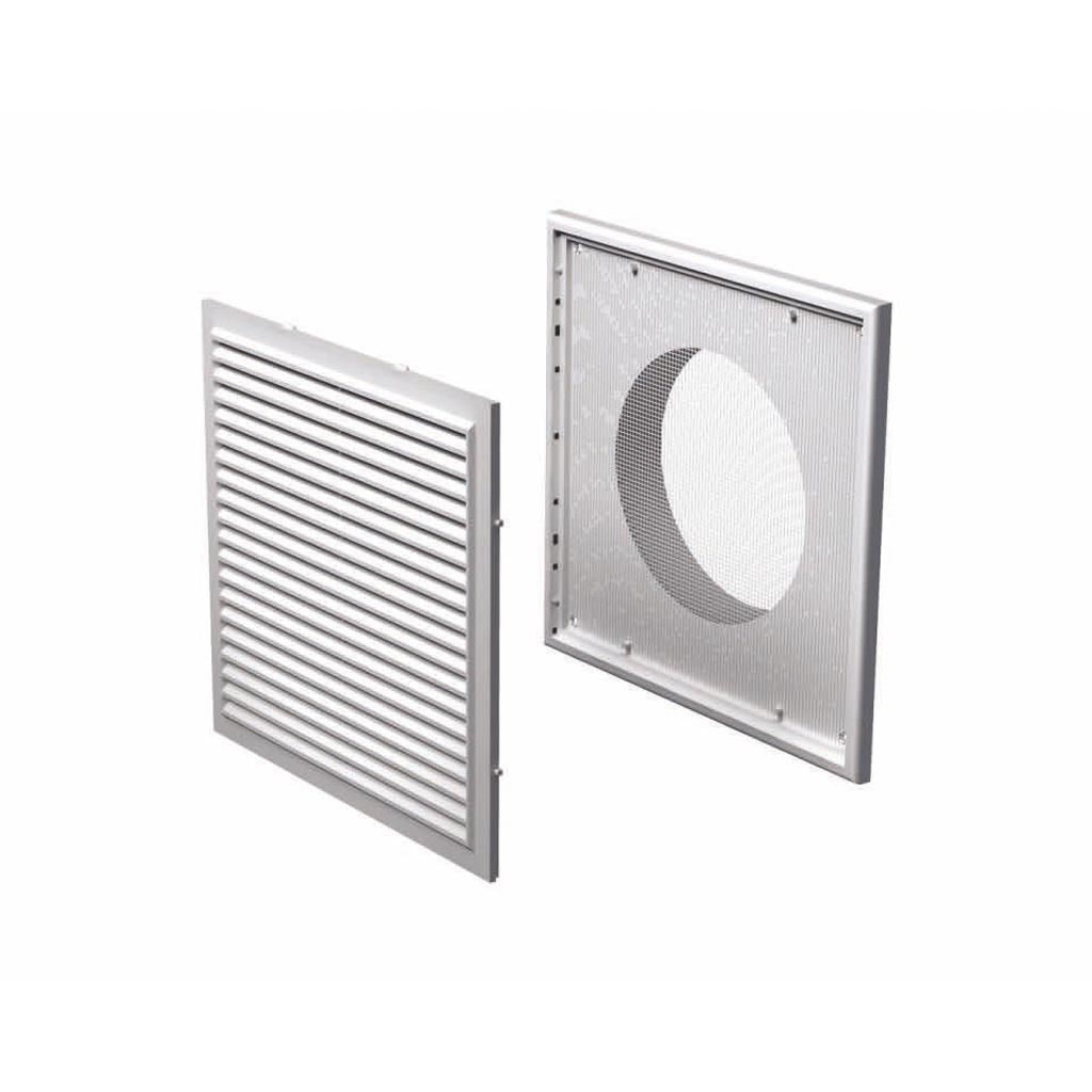 Grila pentru ventilatie cu plasa insecte, plastic, 150 mm, alb