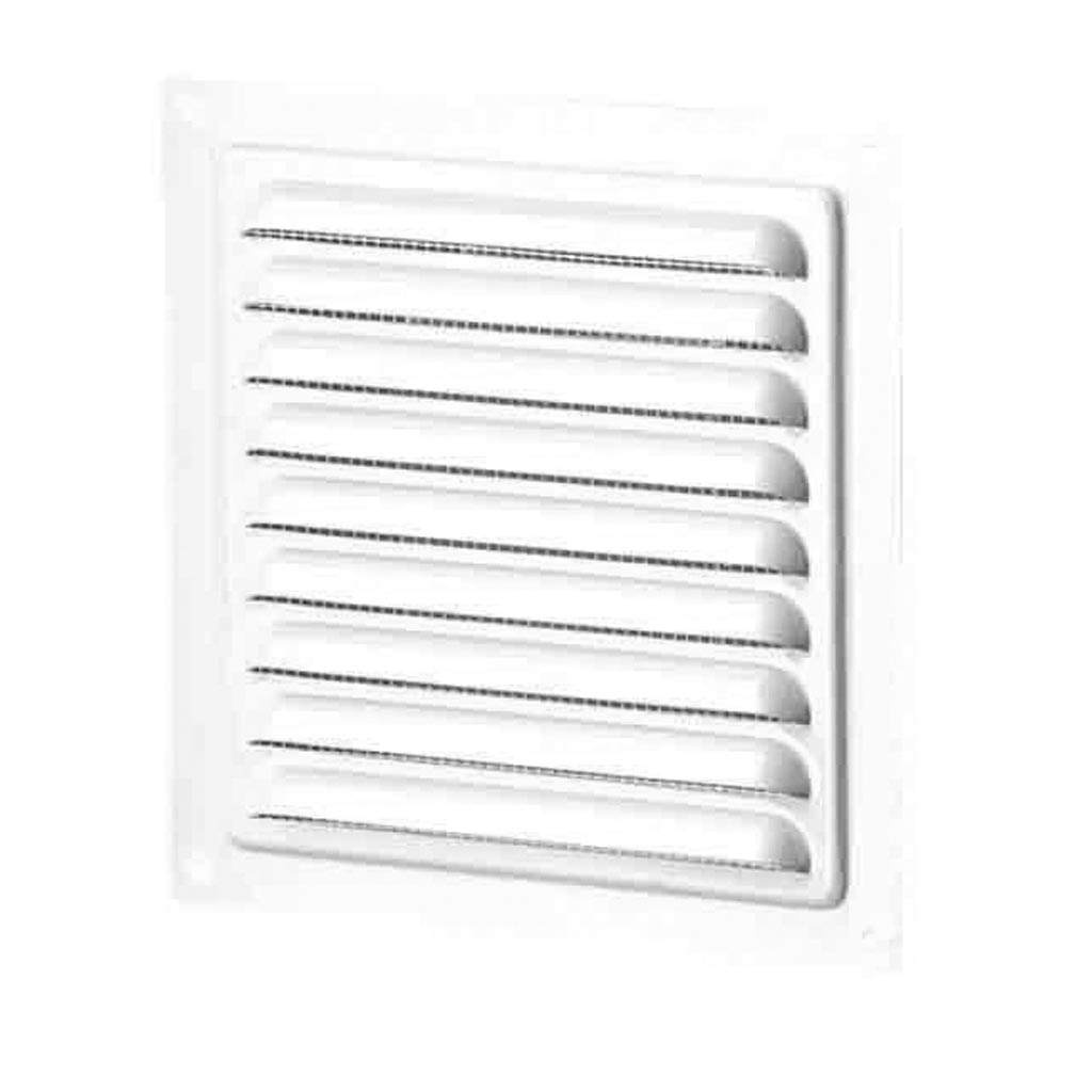 Grila pentru ventilatie cu plasa insecte, otel, 125 x 125 mm, alb 