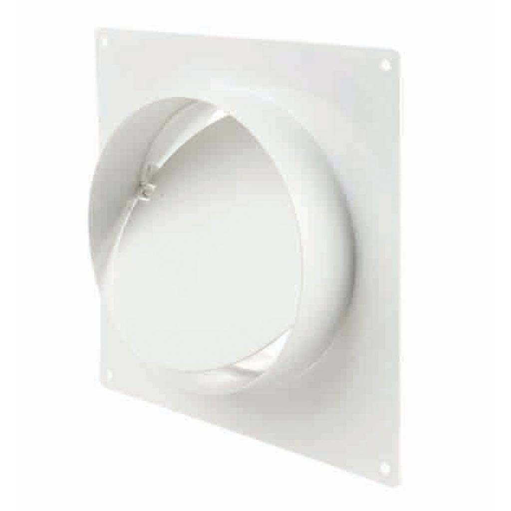 Conector cu valva antiretur si placa, 100 mm, alb 