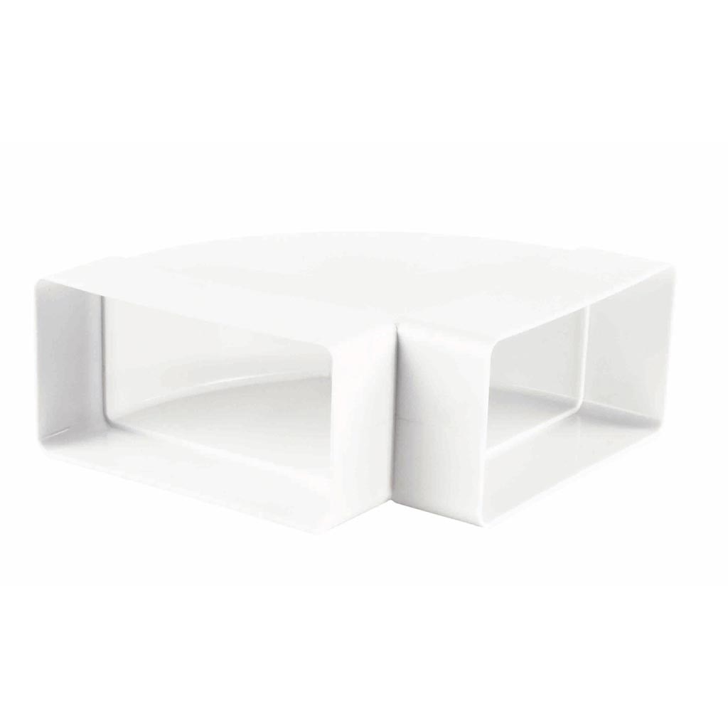 Cot ventilatie plat PVC, orizontal, unghi 90, 60 x 120 mm, alb 