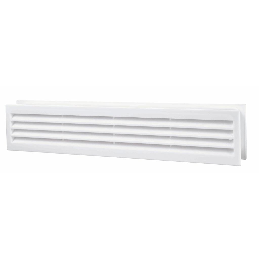Grila ventilatie cu usa dubla, PVC, 453 x 91 mm, alb 