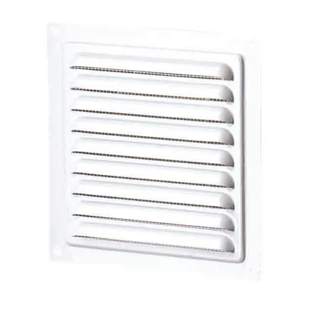 Grila pentru ventilatie cu plasa insecte, otel, 200 x 200 mm, alb 