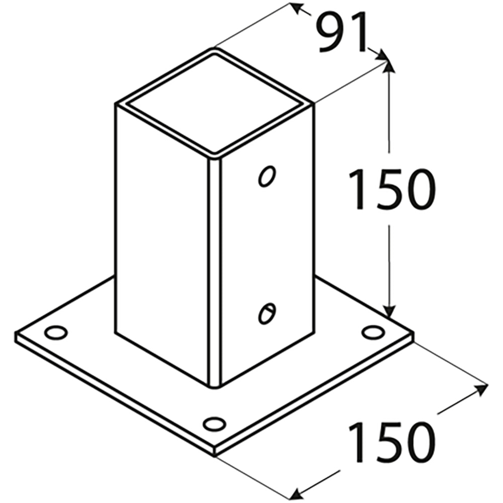 Suport stalp DMX PSP90, 91 x 150 x 2 mm