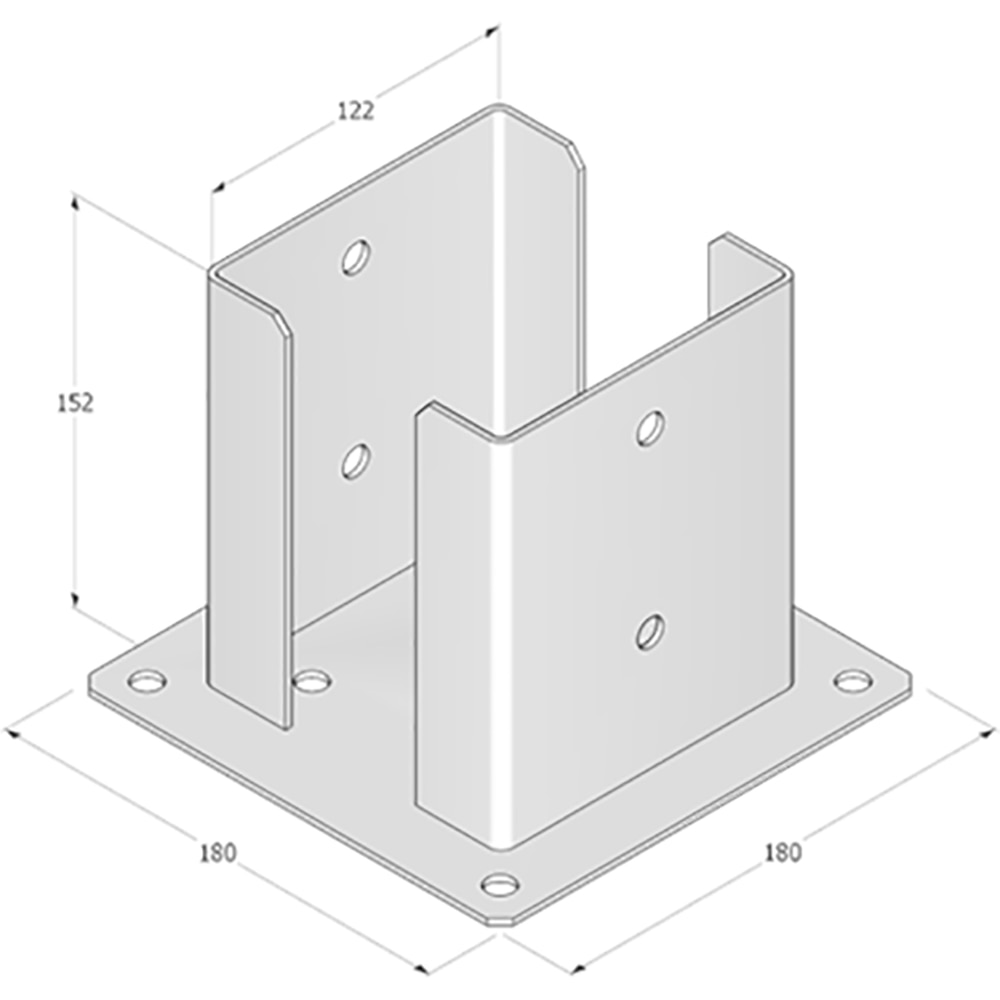 Suport stalp DMX PSPD120, 122 x 152 x 2.5 mm