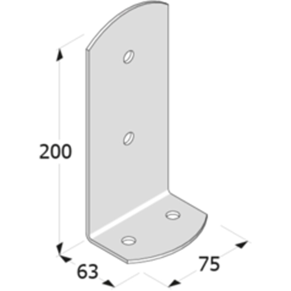 Suport stalp DMX PSC 75, 75 x 200 mm, grosime 3 mm