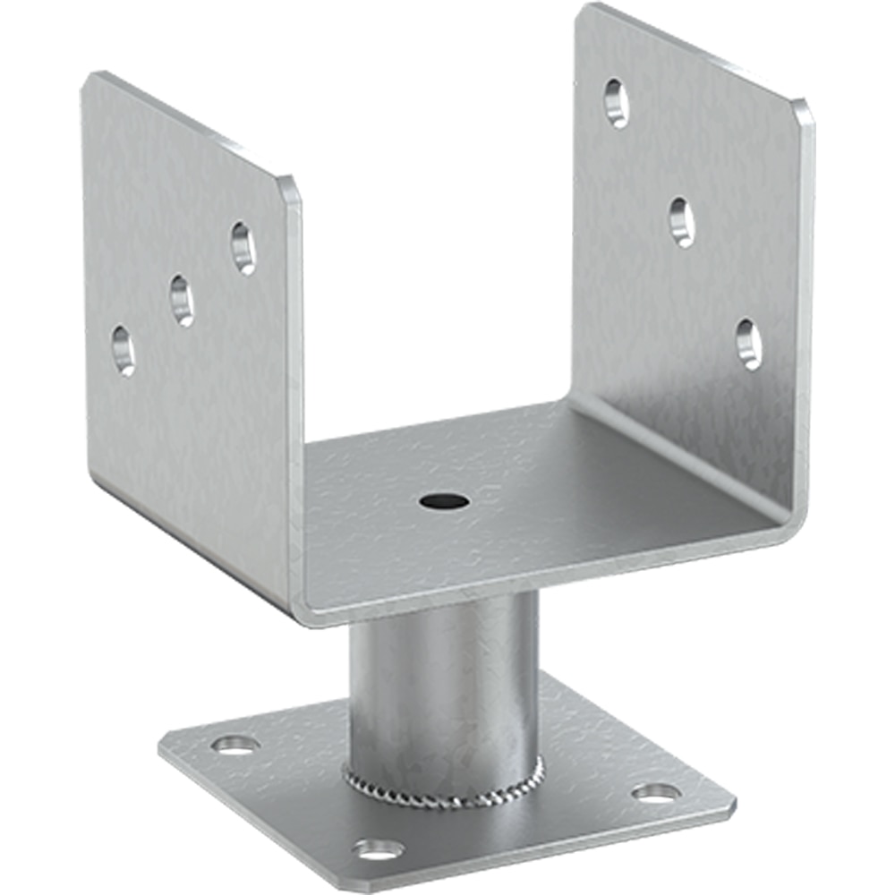 Suport stalp tip U DMX PMFU 120, 121 x 121 mm, grosime 4 mm, galvanizat