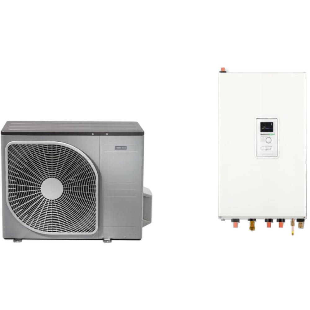 Pachet pompa de caldura aer-apa NIBE Split AMS 20-6 + SHB 20-6 EM, 8 kW, Wi-Fi, puffer 40 L, kit scurgere condens
