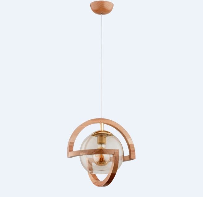 Lustra tip pendul, Lemn natur, 60 W, 1 x E27  Cabrio