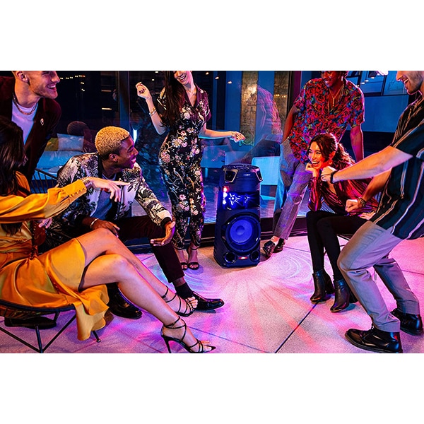 Sistem audio SONY MHC-V43D, Bluetooth, LDAC, Jet bass booster Mod fiesta, FM, Party music, negru