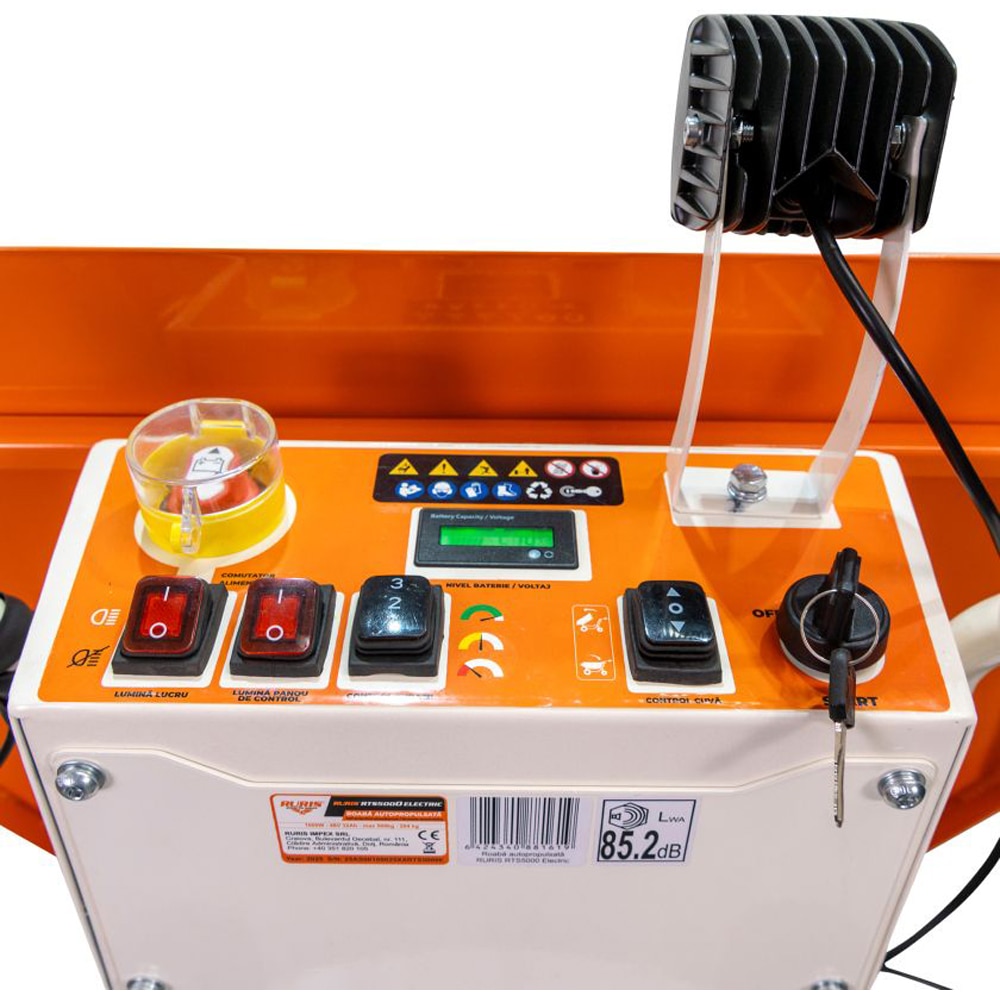 Roaba autopropulsata RURIS RTS 5000, electric, basculare hidraulica, portocaliu