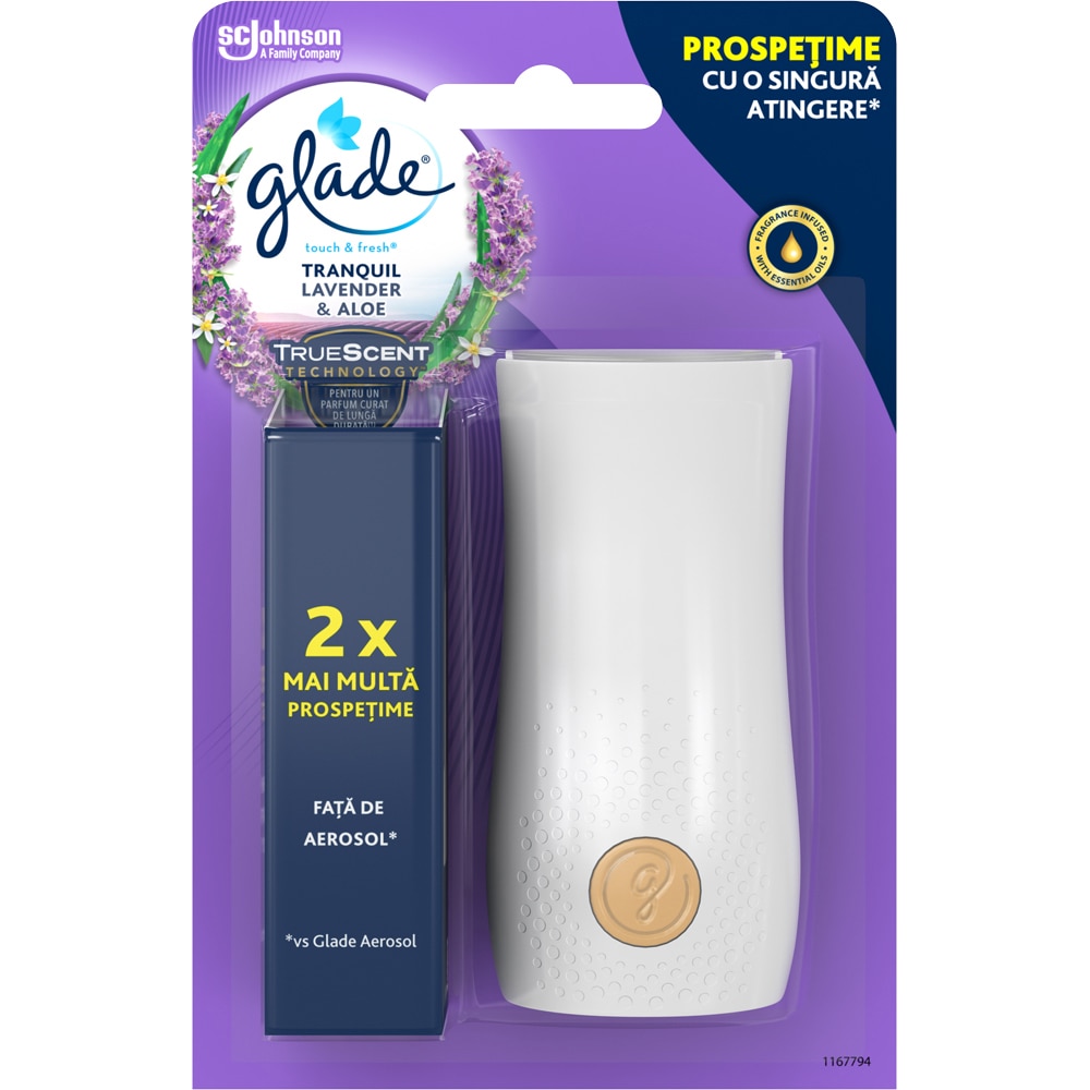 Odorizant de camera GLADE Touch & Fresh Lavender, 10ml