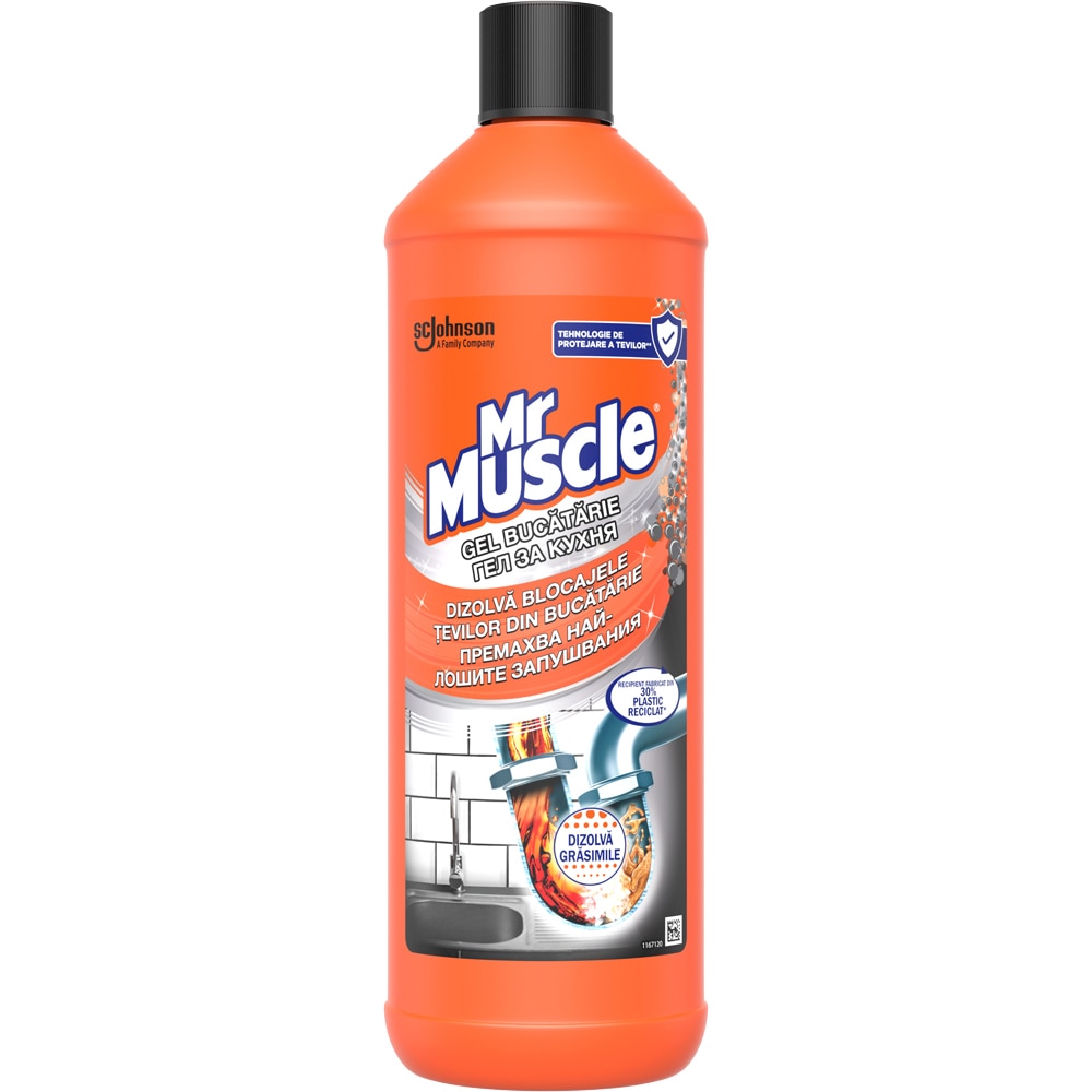 Gel pentru desfundat tevi MR. MUSCLE, bucatarie, 1000ml