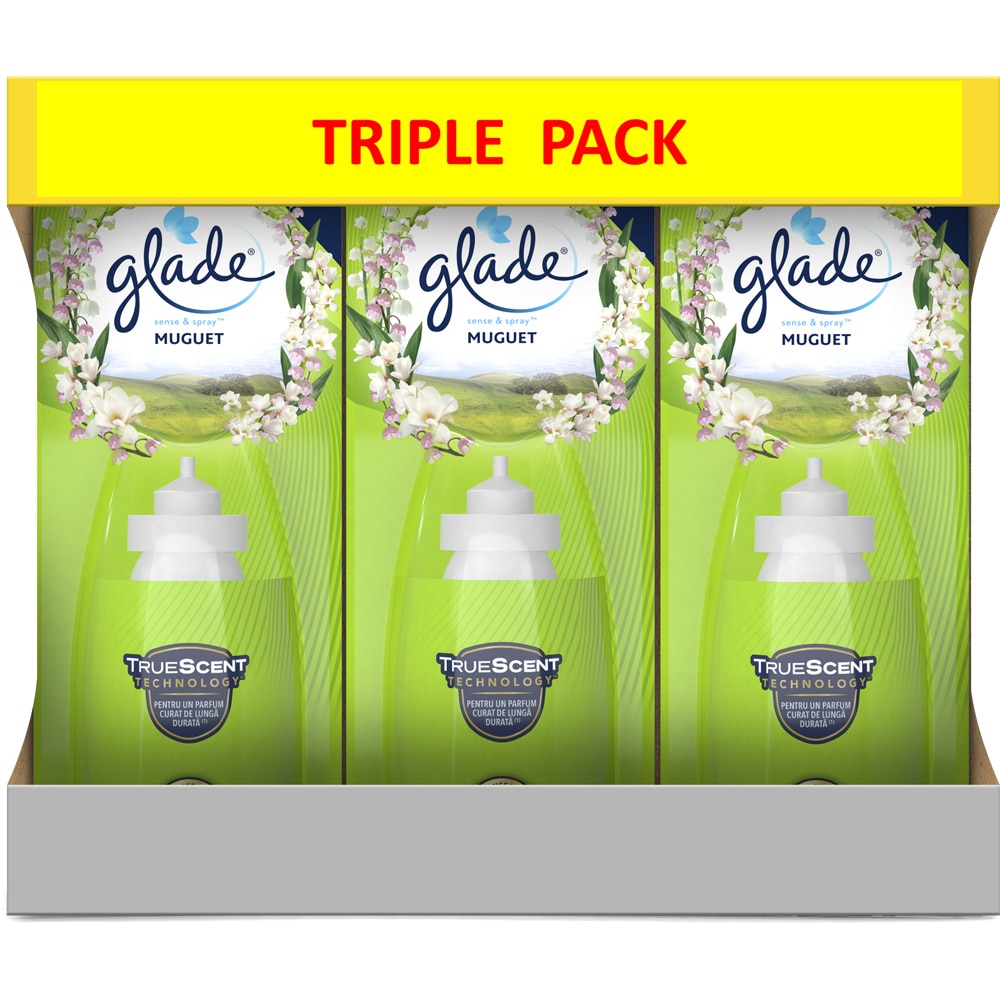 Pachet rezerve odorizant GLADE Sense & Spray Muguet, 3 x 18ml