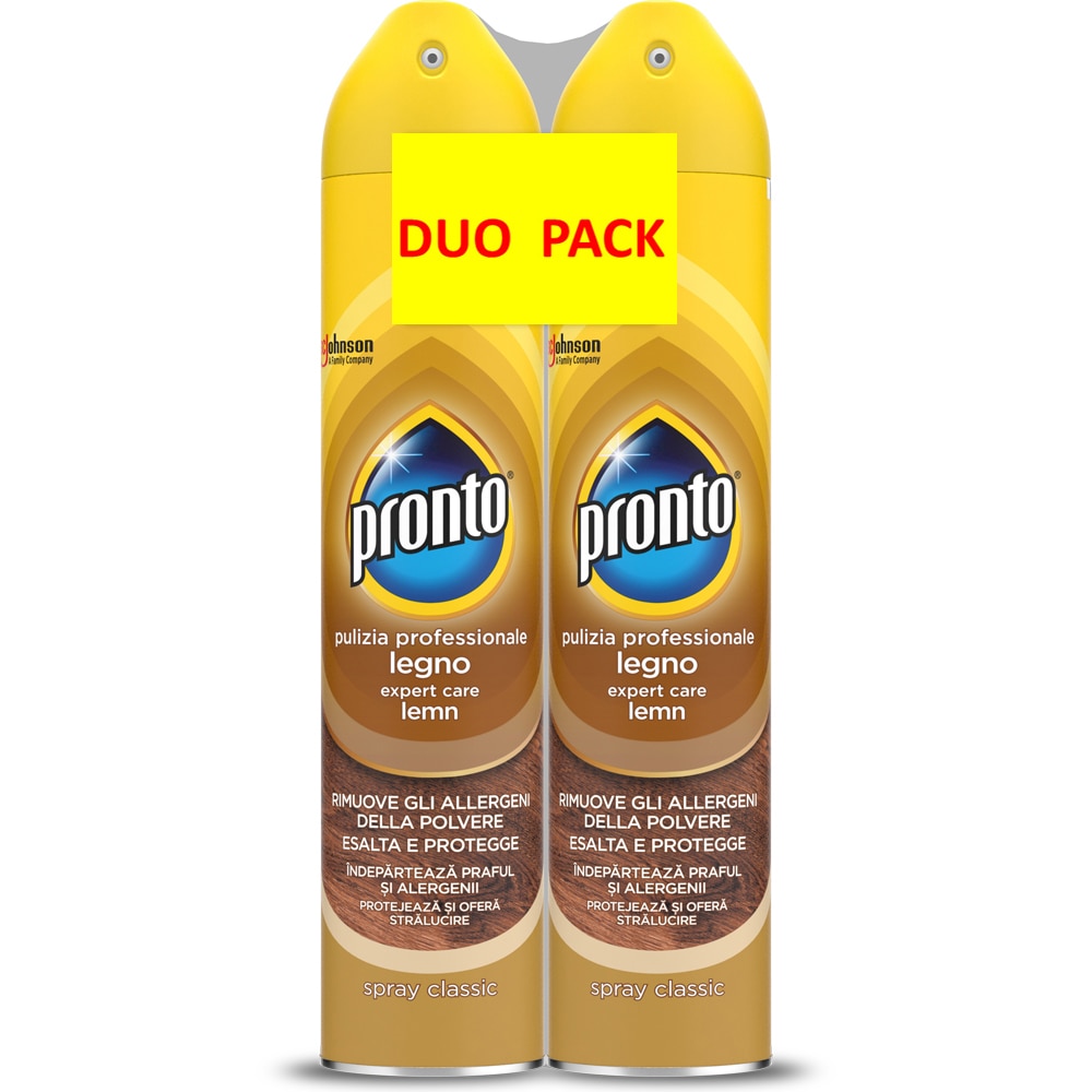 Pachet spray pentru mobila PRONTO Lemn Clasic, 2 x 300ml