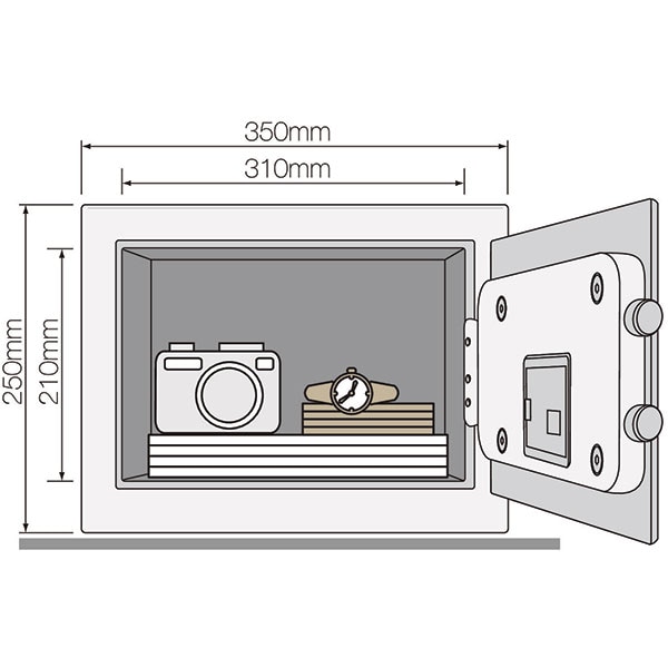 Seif rezidential YALE YSV/250/DB1, Inchidere electronica, 250 x 350 x 250 mm, negru