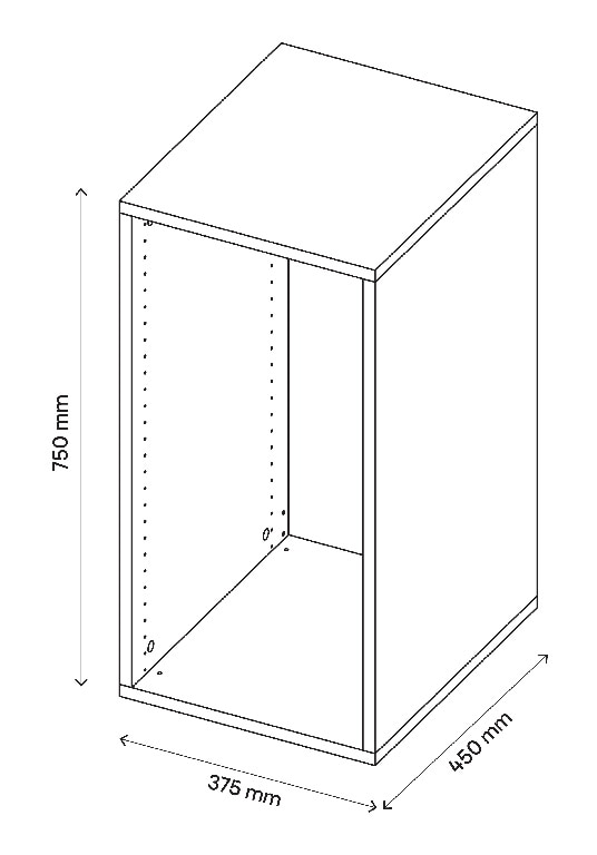 Corp de mobilier, stejar, 75 x 37 cm  GoodHome Atomia
