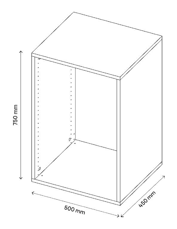 Corp de mobilier, stejar, 75 x 50 cm  GoodHome Atomia