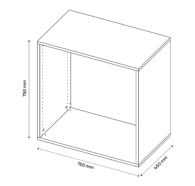 Corp de mobilier modular, D45H75W75, Alb  GoodHome Atomia