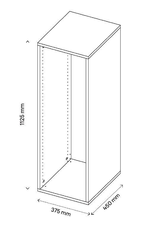 Corp de mobilier GoodHome Atomia, gri, 112.5 x 37.5 x 45 cm