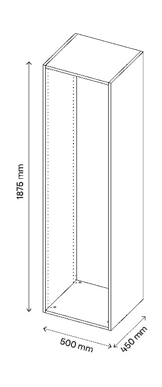 Dulap, stejar, D45H187W50  GoodHome Atomia