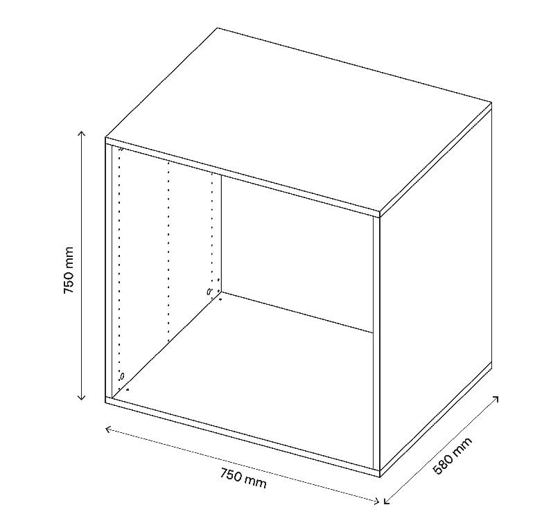  Corp de mobilier modular, stejar, D58H75W75  GoodHome Atomia