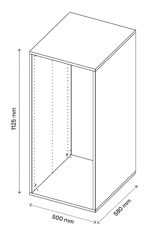  Corp de mobilier modular, D58H112W50, Alb  GoodHome Atomia