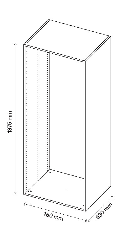 Dulap D58H187W75 stejar GoodHome Atomia