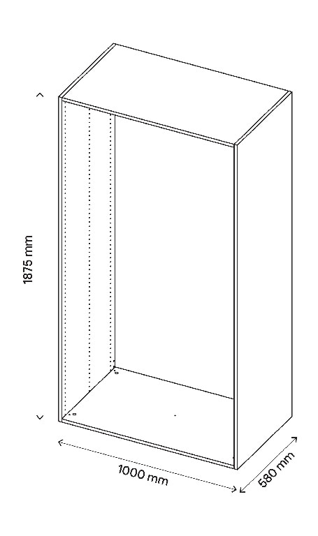  Corp de mobilier modular, gri, D58H187W100  GoodHome Atomia